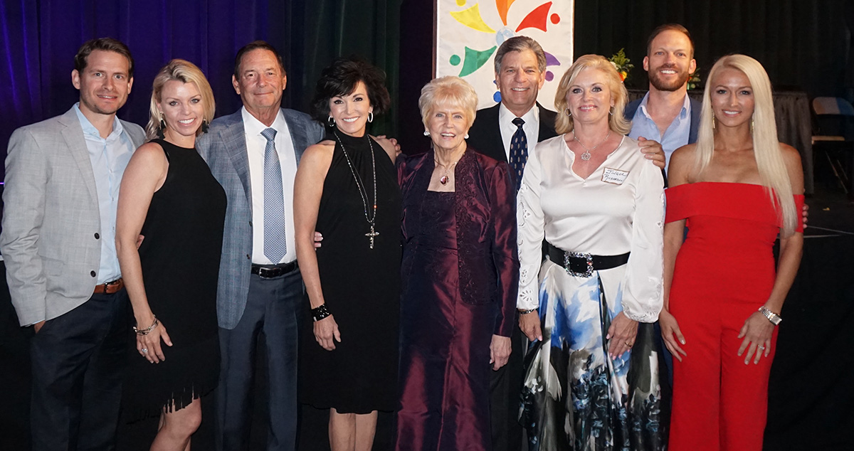 Marilyn with children and grandchildren - 2018 International Humanitarian Award.